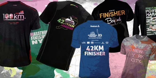 Custom printed sports event and finisher shirts
